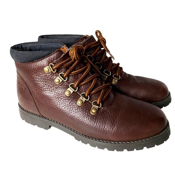 Main Woods Brown Leather Hiking Boots Women's Sz 6M Gorpcore Outdoor Chore Boots - Picture 1 of 11